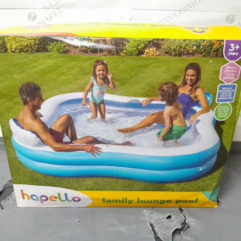 BOXED AS NEW HAPELLO FAMILY LOUNGE POOL - 66X229X229CM