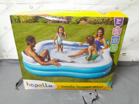 BOXED AS NEW HAPELLO FAMILY LOUNGE POOL - 66X229X229CM