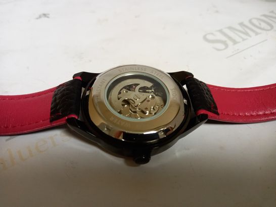 DESIGNER STOCKWELL BLACK AND RED WRISTWATCH