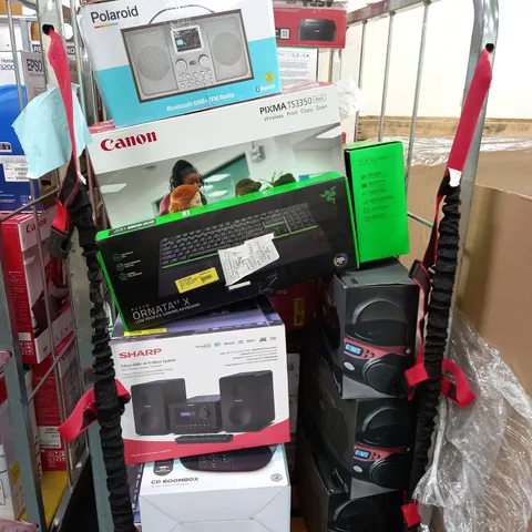 APPROXIMATELY 18 BOXED ASSORTED ELECTRICALS TO INCLUDE DVD PLAYERS, PRINTERS, SPEAKERS, ETC - COLLECTION ONLY