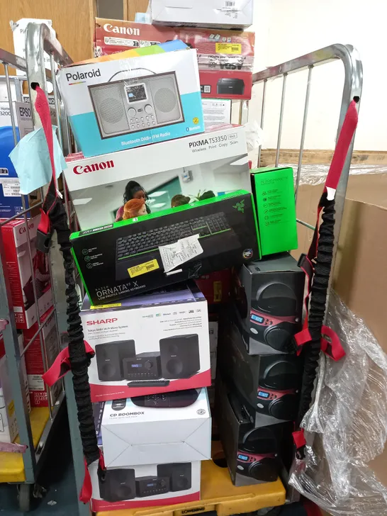 APPROXIMATELY 18 BOXED ASSORTED ELECTRICALS TO INCLUDE DVD PLAYERS, PRINTERS, SPEAKERS, ETC - COLLECTION ONLY