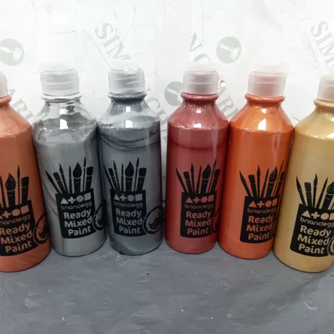 6 METALLIC READY MIX PAINT IN ASSORTED COLOURS (6x300ml) - COLLECTION ONLY