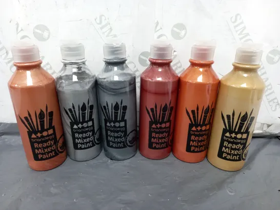 6 METALLIC READY MIX PAINT IN ASSORTED COLOURS (6x300ml) - COLLECTION ONLY