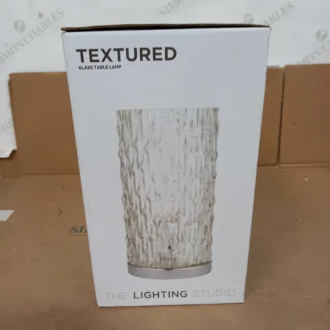 THE LIGHTING STUDIO TEXTURED GLASS TABLE LAMP