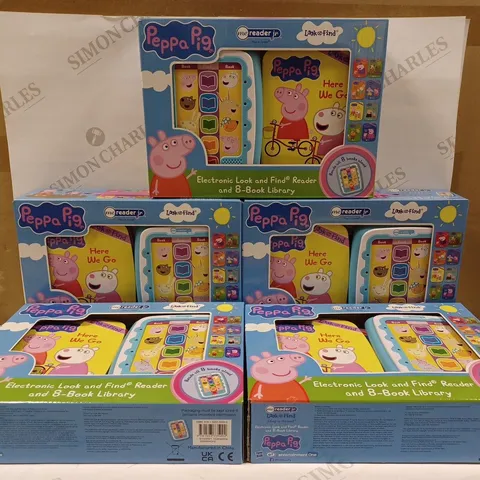 LOT OF APPROXIMATELY 5 PEPPA PIG - ELECTRONIC ME READER JR AND 8 LOOK AND FIND SOUND BOOK LIBRARY