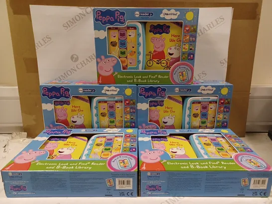 LOT OF APPROXIMATELY 5 PEPPA PIG - ELECTRONIC ME READER JR AND 8 LOOK AND FIND SOUND BOOK LIBRARY