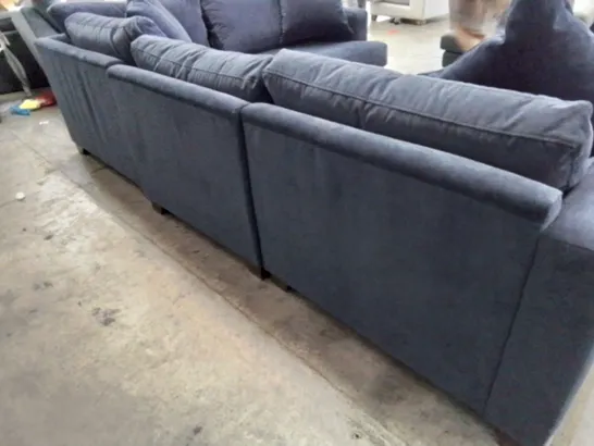 QUALITY BRITISH DESIGNER LOUNGE Co. LOLACE RHF CORNER SOFA PLUSH BLUE FABRIC 