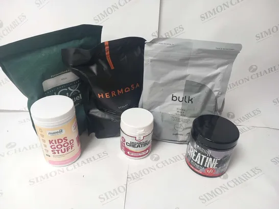 APPROXIMATELY EIGHT ASSORTED FOOD SUPPLEMENTS TO INCLUDE; BULK, WARRIOR, HERMOSA, NGX AND NUZEST