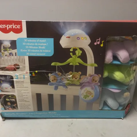 BOXED FISHER-PRICE BUTTERFLY DREAMS 3-IN-1 PROJECTION MOBILE