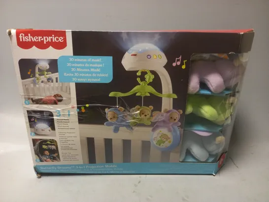 BOXED FISHER-PRICE BUTTERFLY DREAMS 3-IN-1 PROJECTION MOBILE