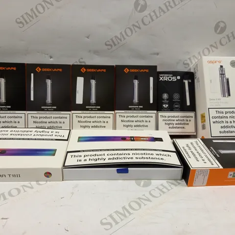 BOX OF ASSORTED ELECTRONIC CIGARETTES TO INCLUDE ASPIRE ETC