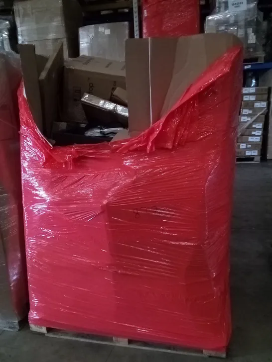 PALLET OF HOUSEHOLD TO INCLUDE BETTER CLEANIN SPIN MOP, MULTIFUNCTIONAL LAPTOP DESK, AND BUTTERFLY WALL CLOCK ETC. 