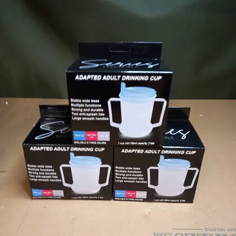 SET OF THREE ADAPTED ADULT DRINKING CUPS