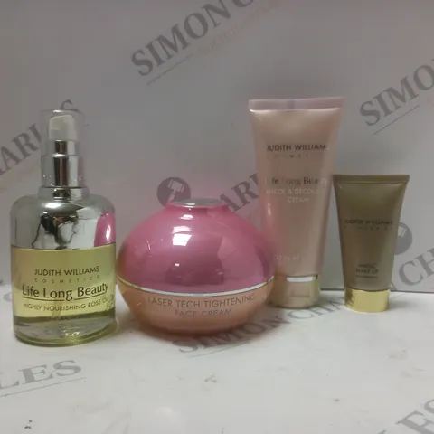 BOXED SET OF 4 ASSORTED JUDITH WILLIAM ITEMS TO INCLUDE - NECK & DECOLLETE CREAM - FACE CREAM HIGHLY NOURISHING ROSE OIL ECT