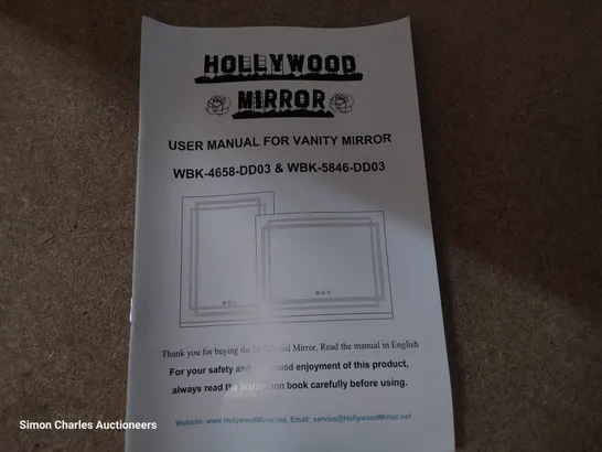 BOXED HOLLYWOOD LED VANITY MIRROR 22.8" × 17.5"