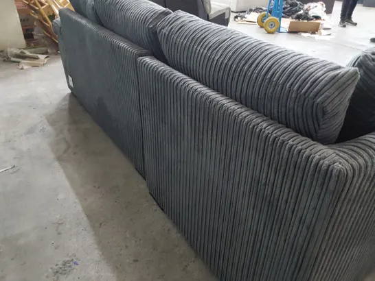 DESIGNER AMALFI CHAISE SOFA GREY JUMBO CHORD