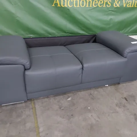 TWO SEATER SOFA BASE CHARCOAL LEATHER (NO BACK)