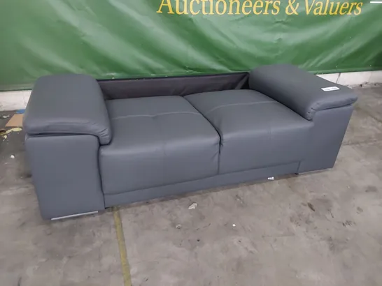 TWO SEATER SOFA BASE CHARCOAL LEATHER (NO BACK)