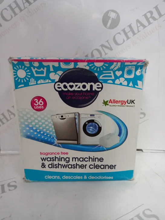 BOX OF ECOZONE EUCALYPTUS WASHING MACHINE & DISHWASHER CLEANER TABLETS