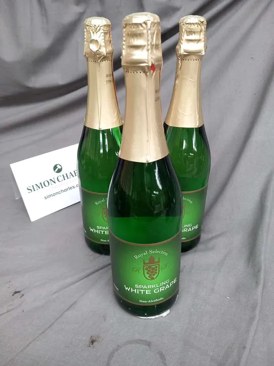 SIX BOTTLES OF ROYAL SELECTION SPARKLING WHITE GRAPE NON ALCOHOLIC 75CL