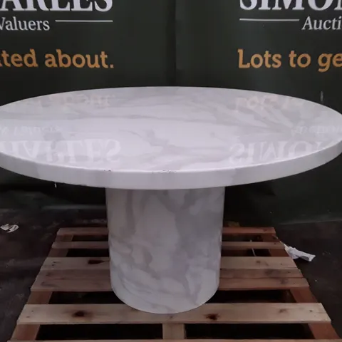 ROUND MARBLE EFFECT DINING TABLE