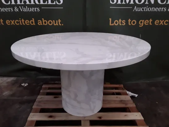 ROUND MARBLE EFFECT DINING TABLE