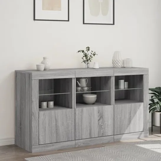 BOXED AZARRIAH 123CM SIDEBOARD - GREY SONOMA (2 BOXES)