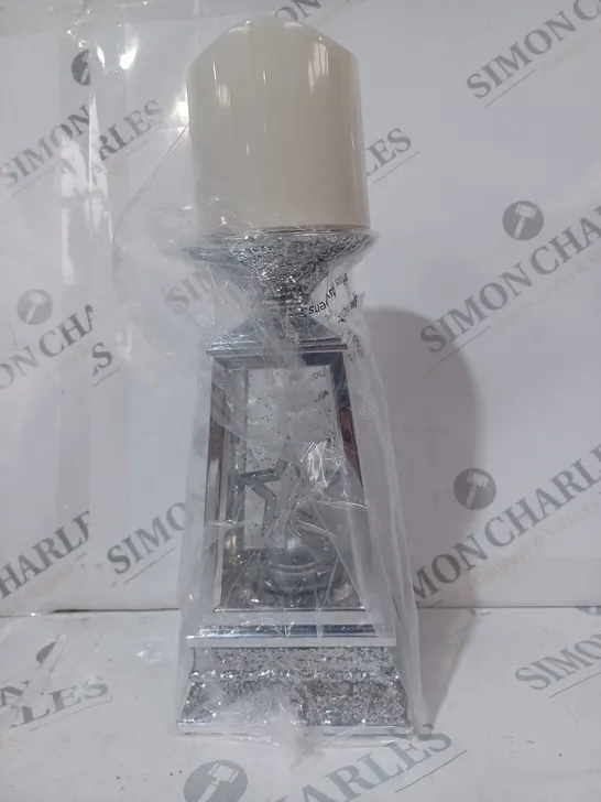 JM BY JULIEN MACDONALD FLAMELESS CANDLE HOLDER WITH SWIRLING GLITTER