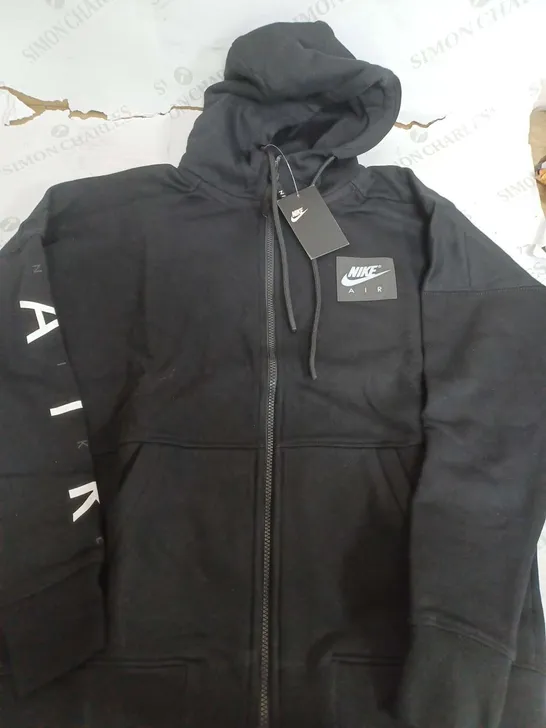 NIKE AIR ZIP UP HOODED JACKET IN BLACK - MEDIUM