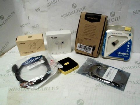 LOT OF A LARGE QUANTITY OF ASSORTED ELECTRICAL ITEMS, TO INCLUDE ULTIMA HDMI CABLE, AQUARIUS NANO DONGLE, I7S EARBUDS, ETC
