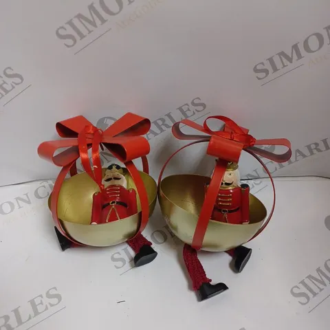 SANTA EXPRESS SET OF 2 CHARACTER DANGLY LEG BAUBLES