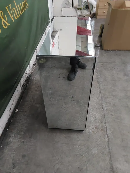 DESIGNER MIRRORED CABINET ENGRAVED PATTERNED DOOR - NO LEGS 