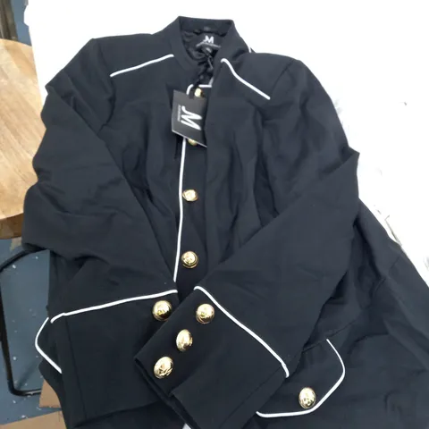BLACK JULIEN MACDONALD CASUAL JACKET WITH GOLD STYLE BUTTONS SIZE 20