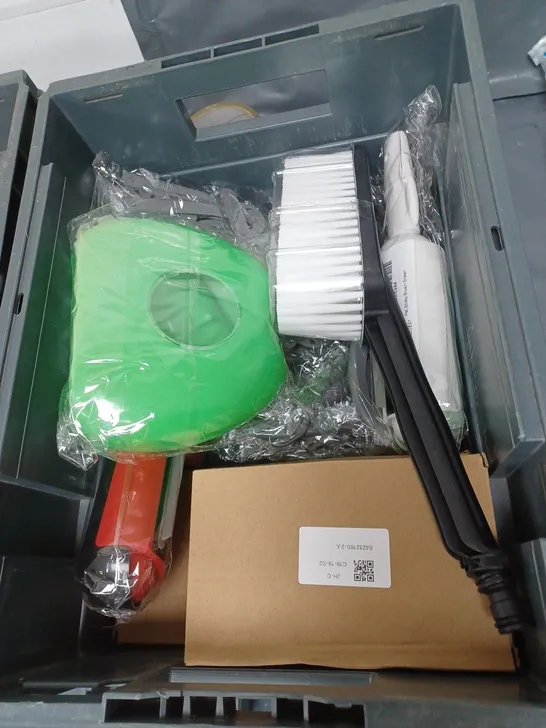 BOX OF APPROXIMATELY 20 ASSORTED HOUSEHOLD ITEMS TO INCLUDE PET BRUSHES, COLLAR AND STATIONARY