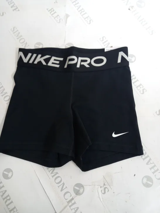 NIKE PRO BLACK SHORTS-SIZE 8(XS)