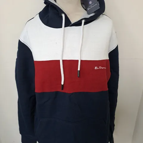 BEN SHERMAN COLOUR BLOCK HOODIE - XL