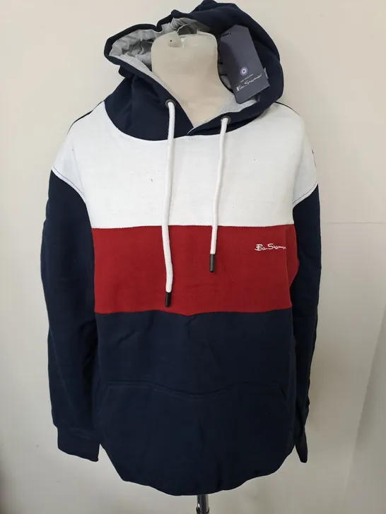 BEN SHERMAN COLOUR BLOCK HOODIE - XL