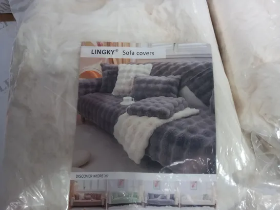 LOT OF 6 LINGSKY CREAM SOFA COVERS - 30X50CM