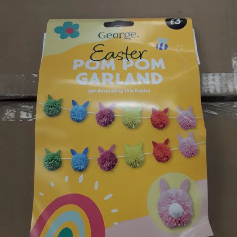 8 BOXES EACH CONTAINING 6 PACKS OF BRAND NEW EASTER POM POM GARLANDS 