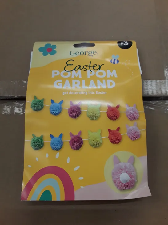 8 BOXES EACH CONTAINING 6 PACKS OF BRAND NEW EASTER POM POM GARLANDS 