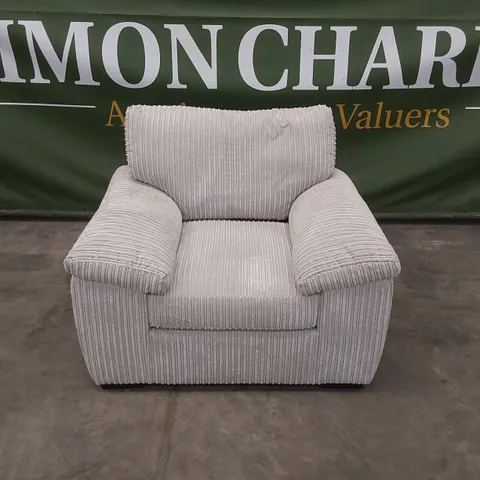 DESIGNER CORDUROY FABRIC UPHOLSTERED ARMCHAIR