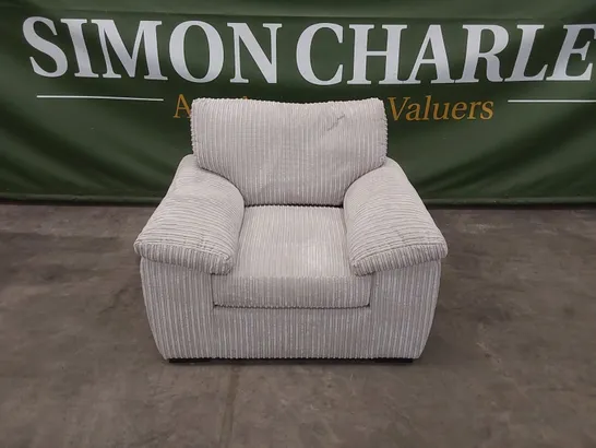 DESIGNER CORDUROY FABRIC UPHOLSTERED ARMCHAIR