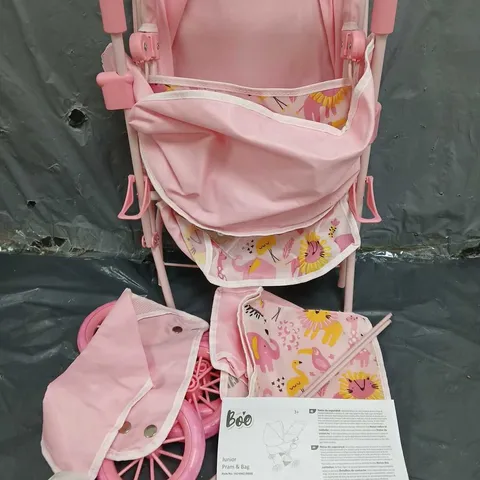 BOO JUNIOR PRAM & BAG IN PINK