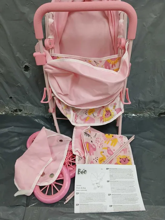 BOO JUNIOR PRAM & BAG IN PINK