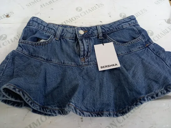 BERSHKA DENIM SHORT SKIRT - EUR 36