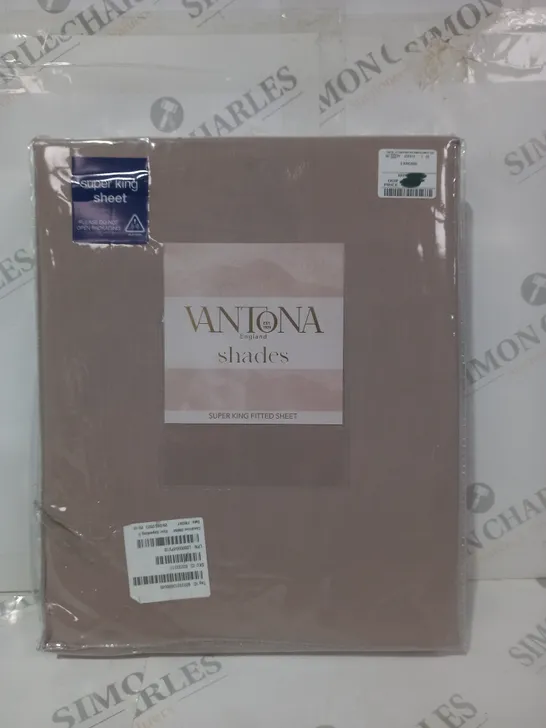 VANTONA SHADES FITTED SHEET IN MUSHROOM COLOUR - SUPER KING SIZE