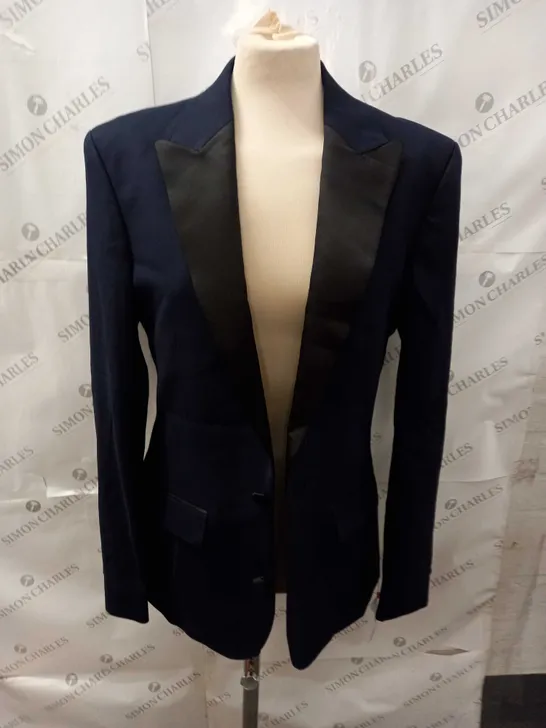 ASOS DESIGN CONTRAST TRIM TUX JACKET IN NAVY - 36" REG