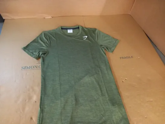 GYMSHARK GREEN TEE - XS