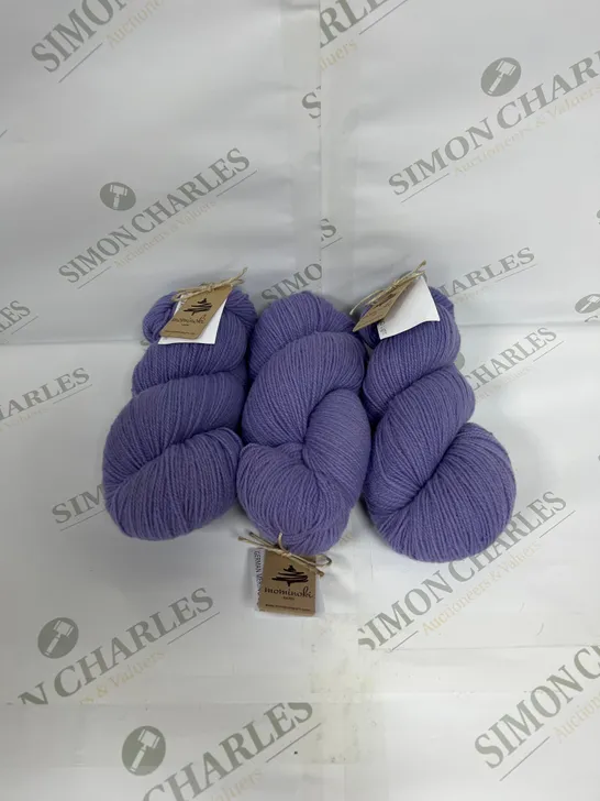 LOT OF THREE MOMINOKI YARNS IN PURPLE