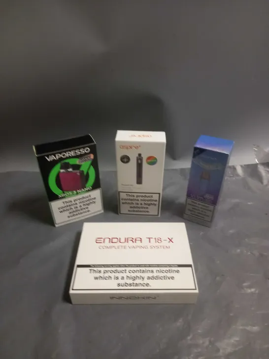 APPROXIMATELY 20 BOXED E-CIGARETTES TO INCLUDE ASPIRE, OXVA, INNOKIN ETC 